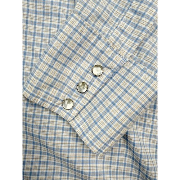 Wrangler Vintage Western Pearl Snap‎ Button Up Shirt Size 16-1/2 x 33 Made USA - Picture 4 of 11